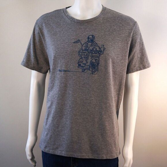Ben Sherman T Shirt Mens XL Gray Graphic Motorcycle Print Short Sleeve - Picture 5 of 7
